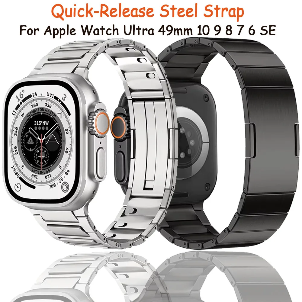 

Stainless Steel Strap For Apple Watch Ultra 2/1 Band 46mm 49mm 40mm 44mm 42mm 41mm 45mm Bracelet iWatch Series 10 9 8 7 SE 6 5 4