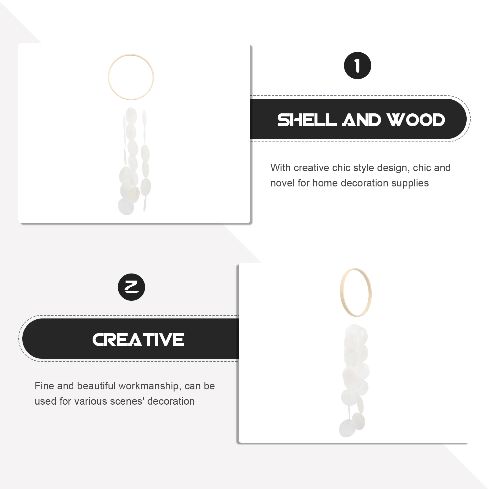 

Shell Wind Chime Decorative Hanging Ornament For Home Garden Wedding Balcony Yard Outdoor Decoration Wind Bell Pendant