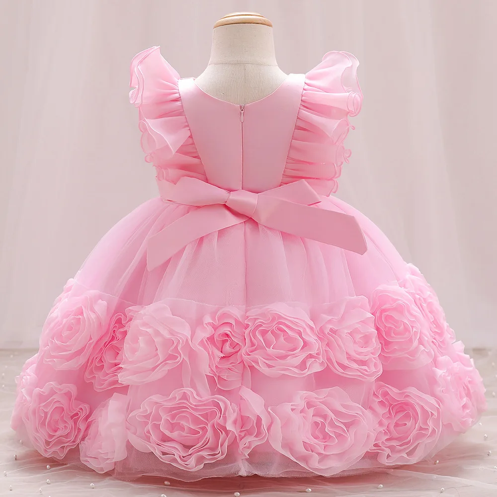 New Arrival Hot Selling Girls' High-end Mesh Fluffy Princess Dresses Piano Hosting Costumes Wedding Party Birthday Lace Dresses