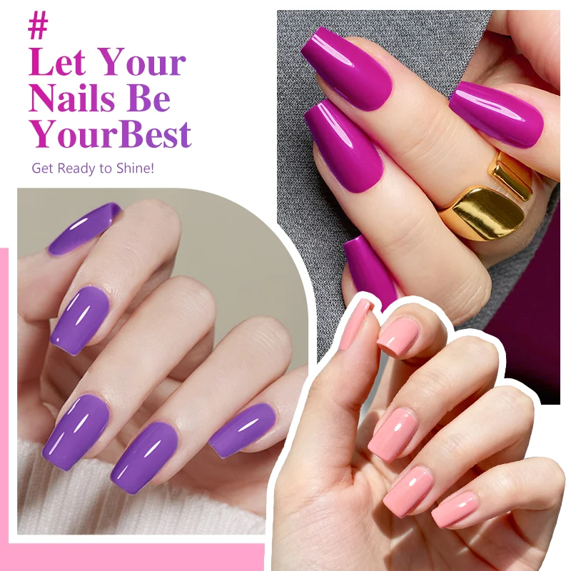 10.3ml Macaron Gel Nail Polish Semi Permanent Bright Purple Pink LED Soak Off Nail Art Manicure Gel Varnish HEMA/TPO FREE