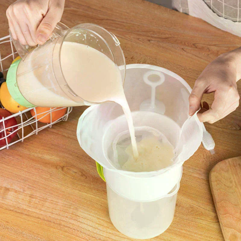 1/5Pcs Soy Milk Filter Net Bag Nylon Liquid Filter Net Bag Milk Coffee Filter Net Bag Reusable Squeeze Mesh Kitchen Tool