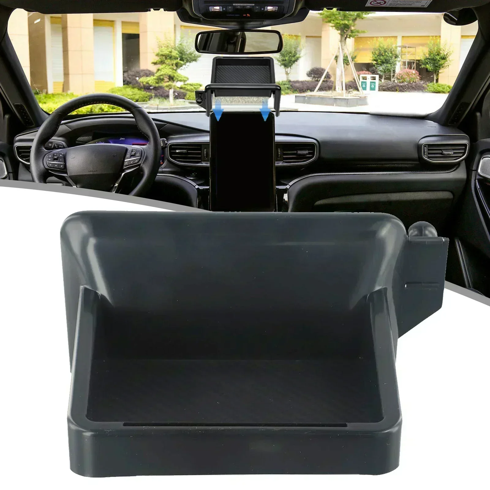 For Ford Explorer​ 2020-2024 Car Navigation Screen Rear Storage Box Holder Tray Replacement Parts Car Interior Accessories