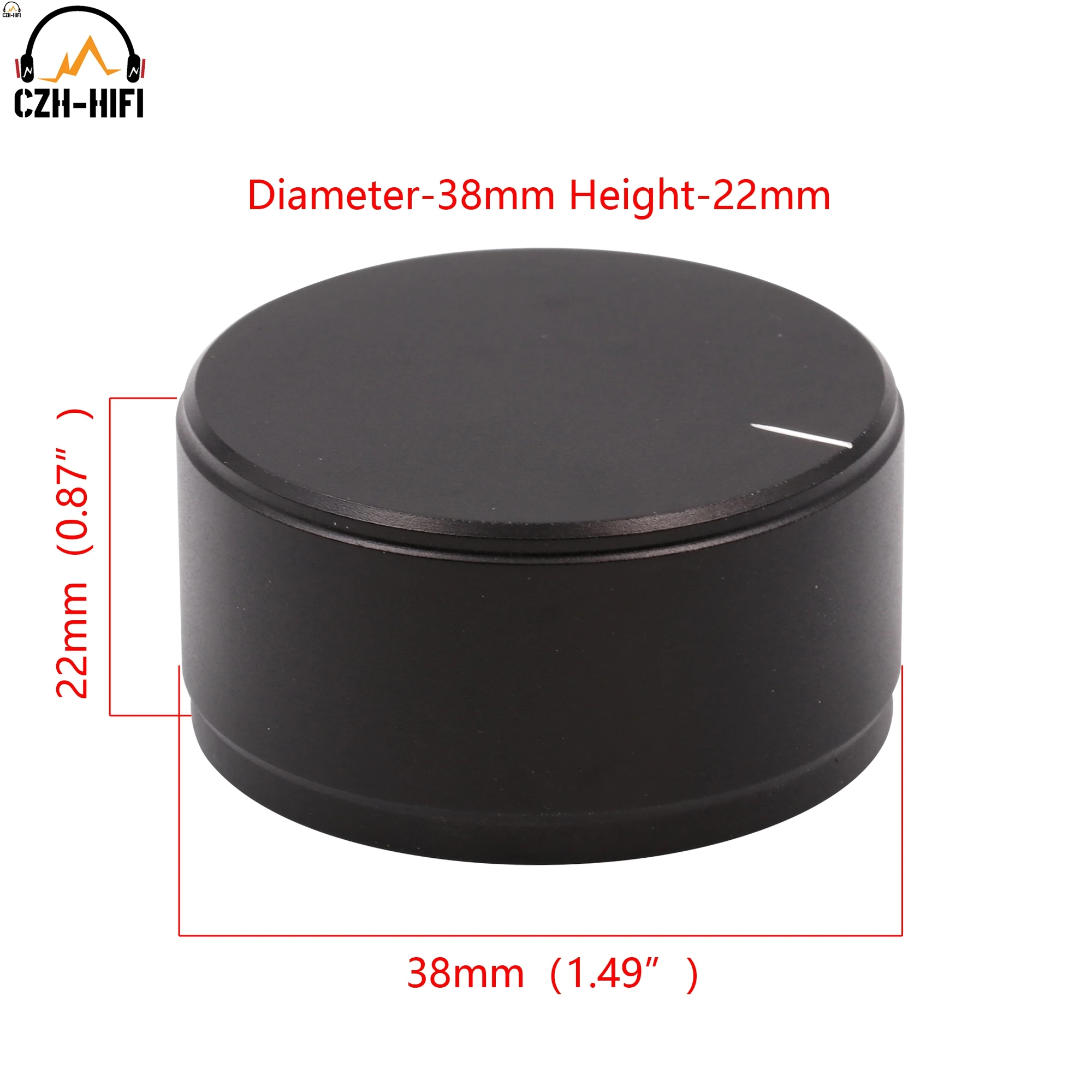 1pc 38mm 44mm CNC Machined Solid Aluminum Knob Button Cap for Audio Amplifier DAC Turntable Radio Subwoofer CD Potentiometer VOL