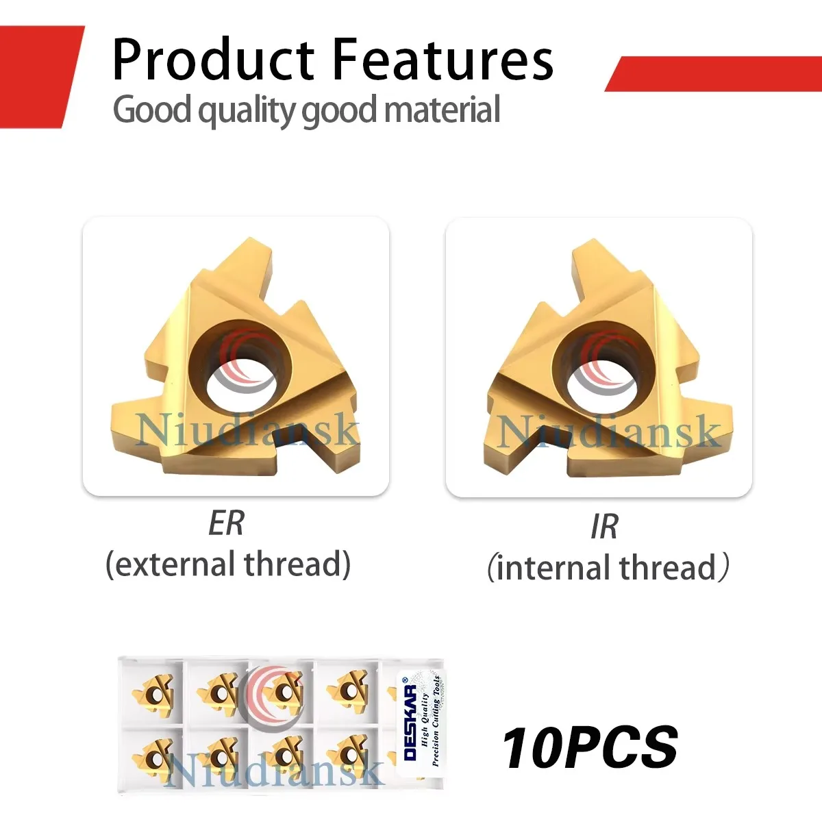22ER/IR Series DESKAR 22ER/22IR 4TR 5TR 6TR LDC Numerical Control Internal And External Threading Inserts Processing Steel Parts