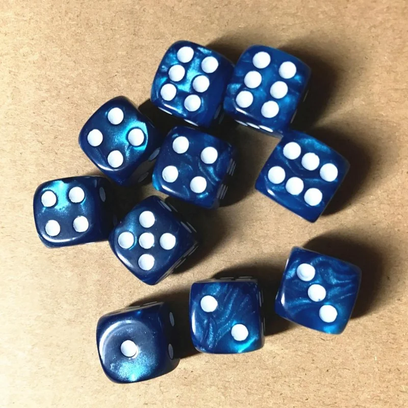 Juego de dados de gemas de perlas de esquina redonda, 6 caras, 16mm, mesa de juego, juegos de Bar, herramientas divertidas para fiestas, suministros de entretenimiento, 10 unidades