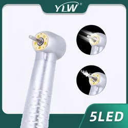 5 LED Dental Handpiece Lights with Water Spray Air Turbine High Speed Stainless Steel Ceramic Bearing Push Button Dentistry Tool