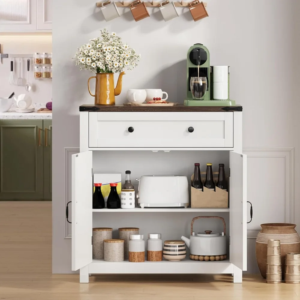 خزانة جانبية ريفية شبه مثمنة مع أرفف قابلة للتعديل وتخزين طاولة بزاوية باب الحظيرة #3