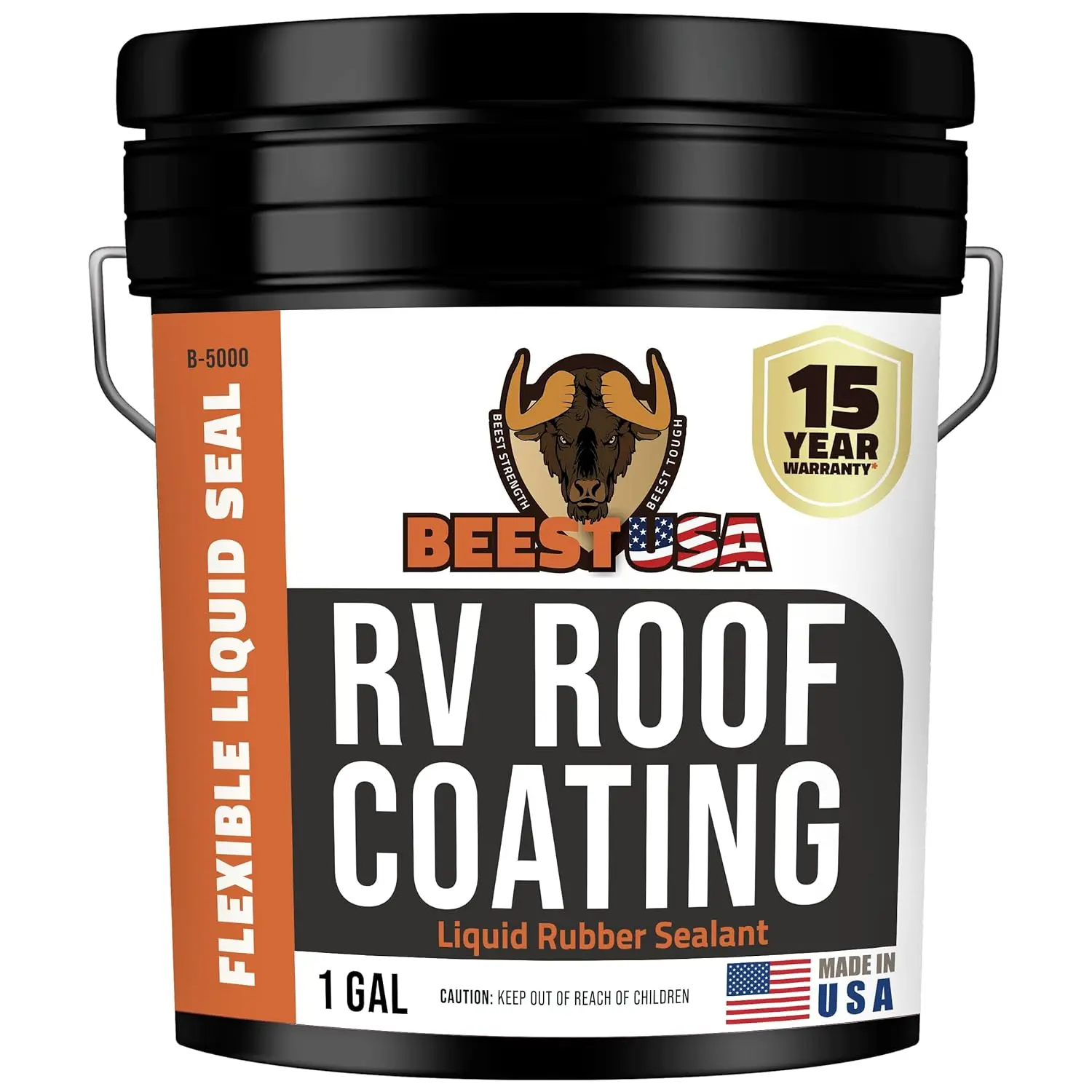 

White RV Roof Coating, 1 Gallon Covers 50 sq ft, Solar Reflective & Waterproof Sealant for Trailers and Campers