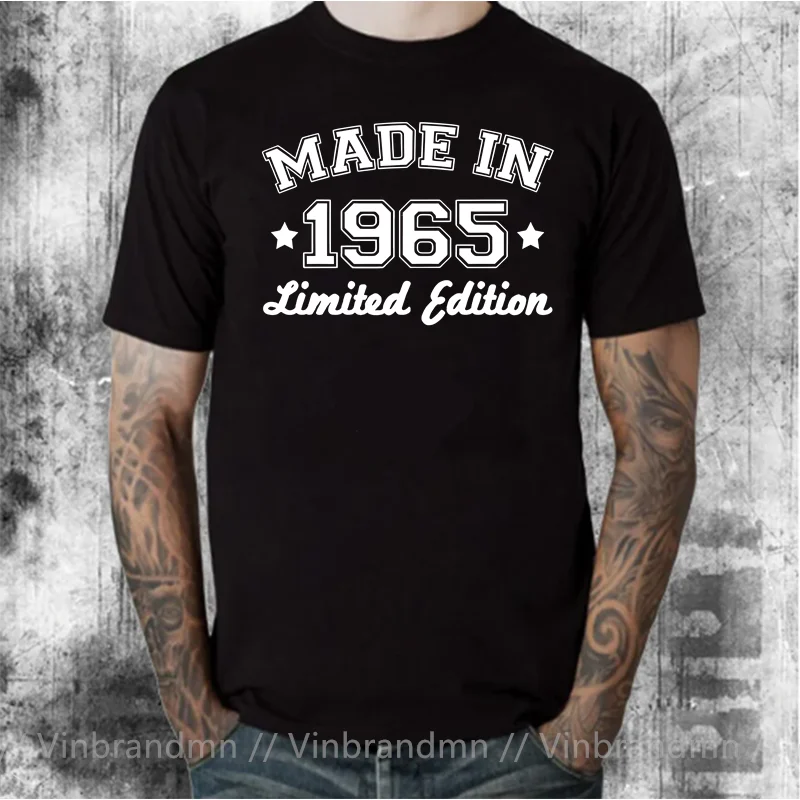 Cool Men Summer Limited Edition T Shirt Man Made in 1965 Vintage T-Shirt Born 1965 Birthday Age Year Gift Funny Casual Tee shirt