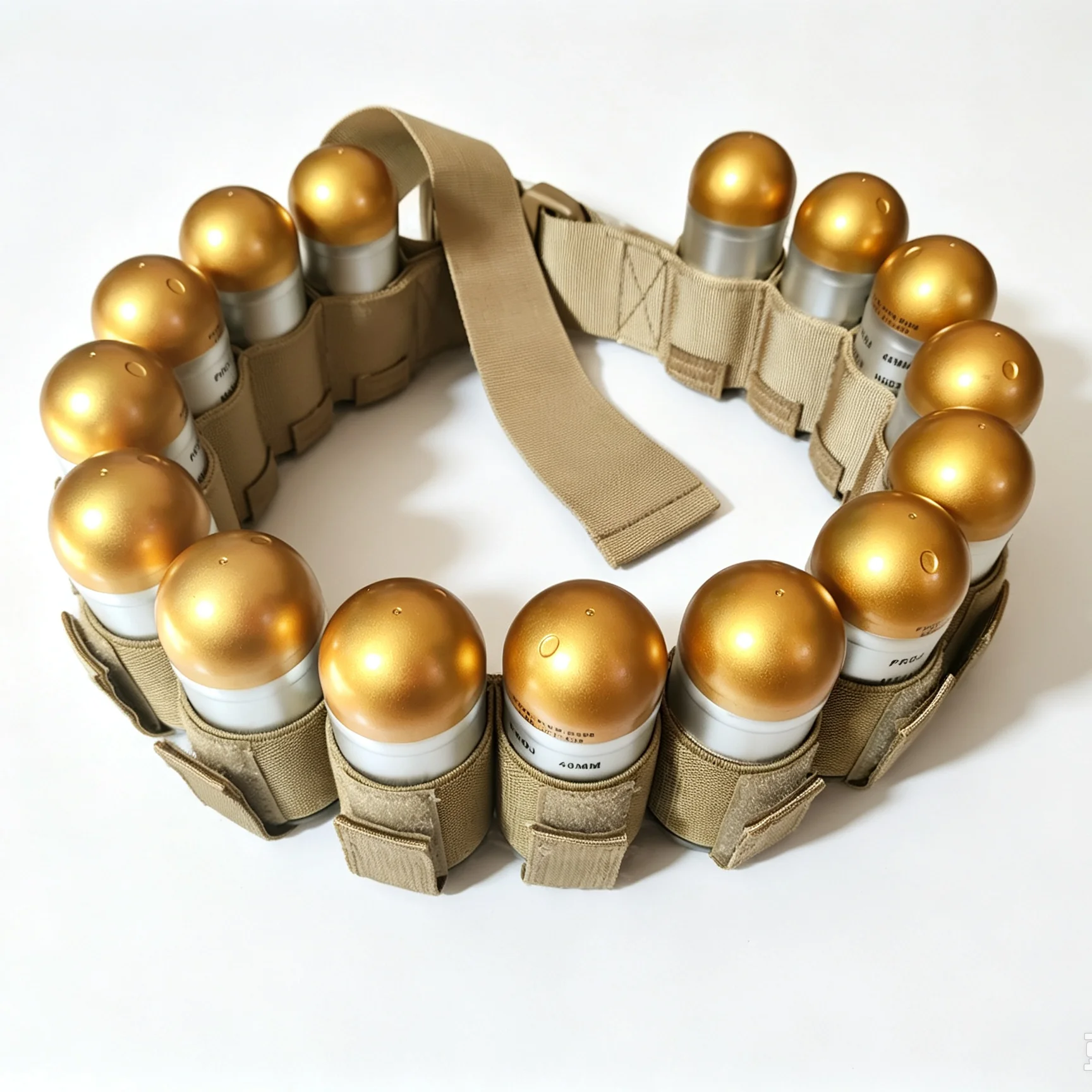 M433 Grenade Belt Model with 15 Grenade Models, Tactical Belt Strap, Cosplay Film Prop, Military Fan Toy Collectible Storage Box