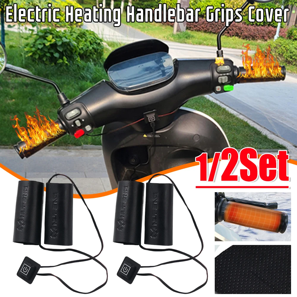 Electric Heated Grip Cover USB Anti Vibration Motorcycle Hand Heated Grips 3 Gear Scooter Moped Bar Hand Warmer Fast Heating Kit