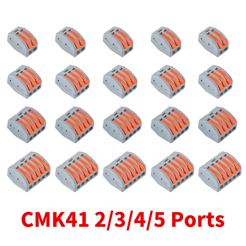 Connecteur de fil à levier à encliquetage rapide 10/20 pièces, raccordement compact, borne à 2, 3, 4, 5 ports, connexion rapide et stable, installation facile