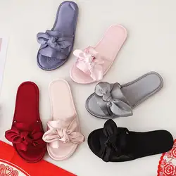 Wedding Slippers Pair Men And Women Lovers Flat Shoes Satin Summer Zapatos De Mujer With Bow Bachelor Night Gifts For Girls