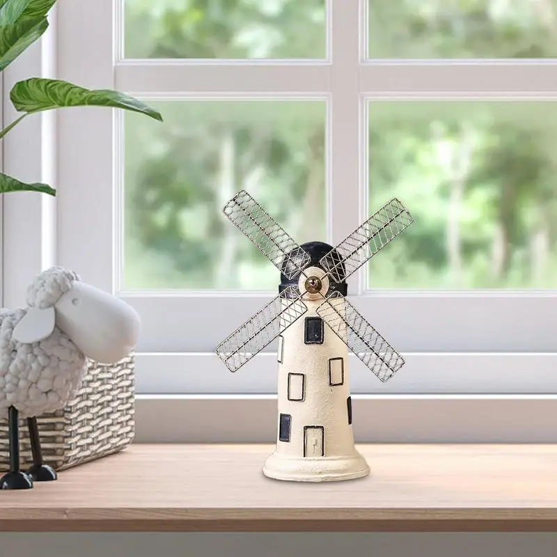 

Desktop Windmill Ornaments Figurine Desktop Retro Sculpture Statue Exquisite Artistic Windmill Ornament Model Wear Resistant For