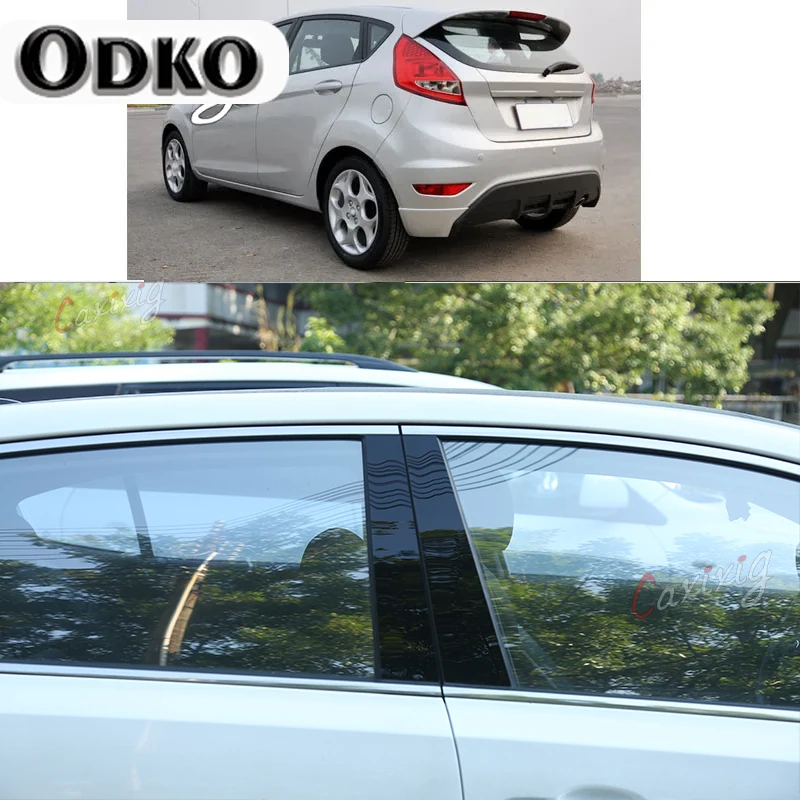 Auto Pc Materiaal Pilaar Paaldeksel Deurbekleding Raamlijst Stickerplaat 4 Stuks Voor Ford Fiesta 2009 2010 2011 2012 2013 2014