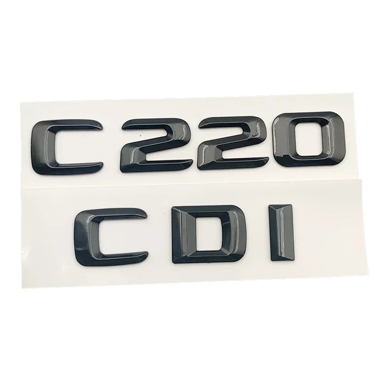 3d ABS czarne Logo C200 C220 C180 C300 C400 emblemat litery bagażnik samochodowy naklejana etykieta dla Mercedes Benz W204 W205 akcesoria