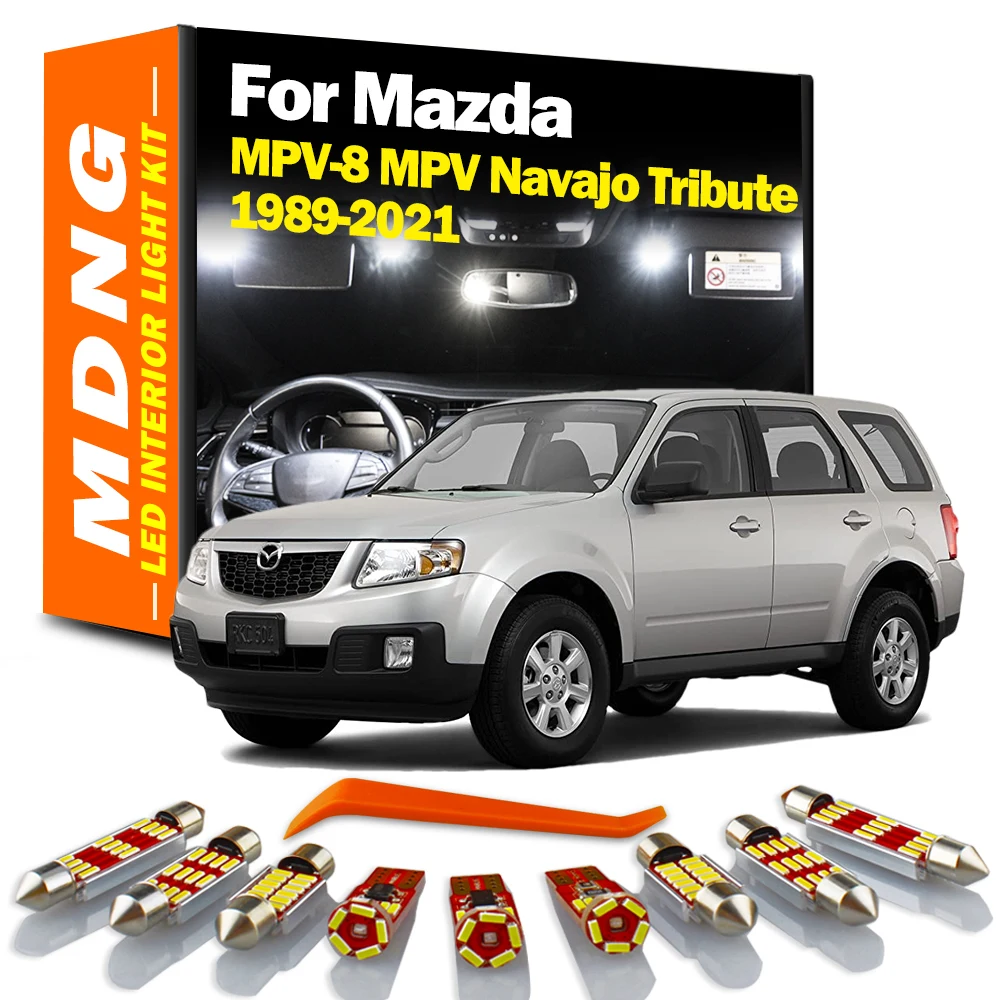 MDNG Canbus For Mazda MPV-8 MPV Navajo Tribute 1989-2001 2002 2003-2021 Car LED Interior Dome Trunk Light Bulbs Kit Accessories