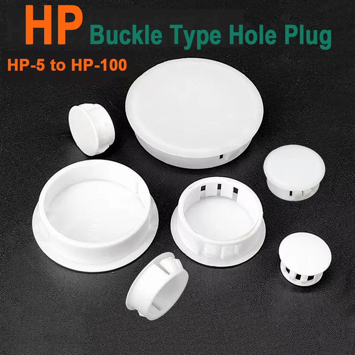 1-10Pcs White Nylon Plastic Hole Plugs HP-5 to HP-100 Industrial Snap-in Caps for Pipes/DIY Projects/Electrical Enclosures