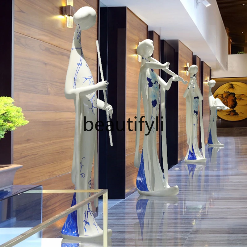 

Abstract Sculpture Modern Wealth-Attracting Welcoming Figure Hotel Lobby Living Room Ornament Large Floor Soft Decoration