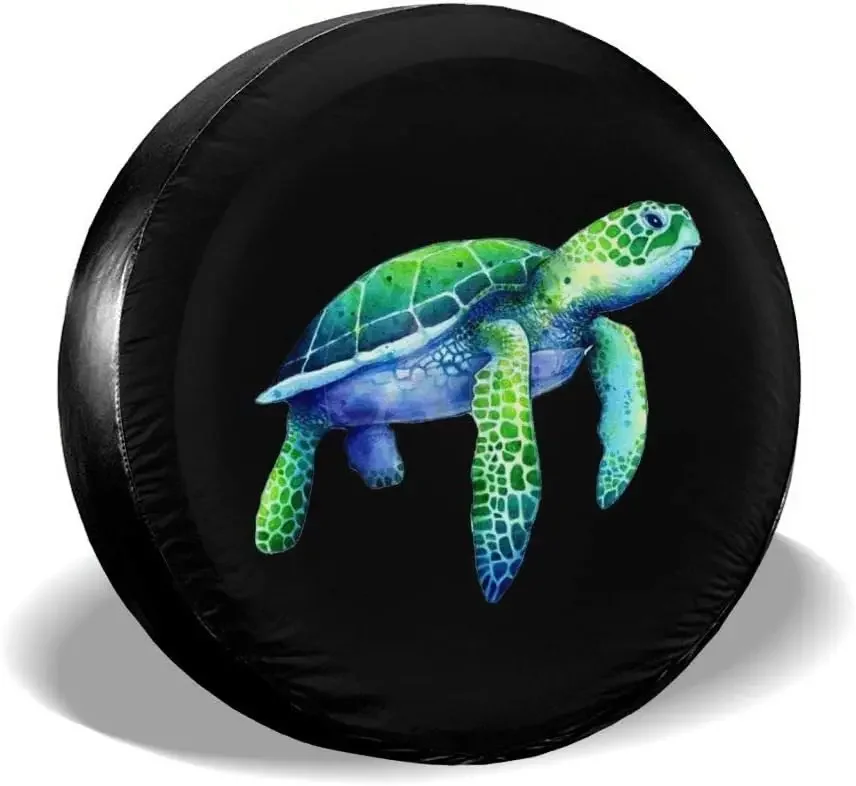 Sea Turtle Spare Tire Cover Dust-Proof UV Sun Wheel Covers Fit for Campers Trailer RV SUV and Many Vehicle 17In Car Accessories