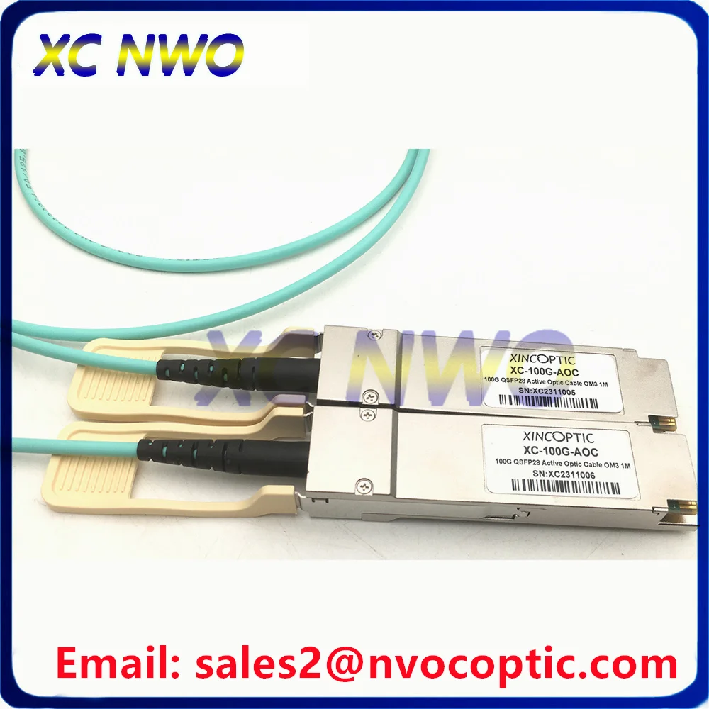 100G QSFP28 AOC Cable, 100G 1M High Speed Multimode Aqua OM3 Breakout Active Optic Cable AOC Cable Fiber Patch Cord Optic Cable