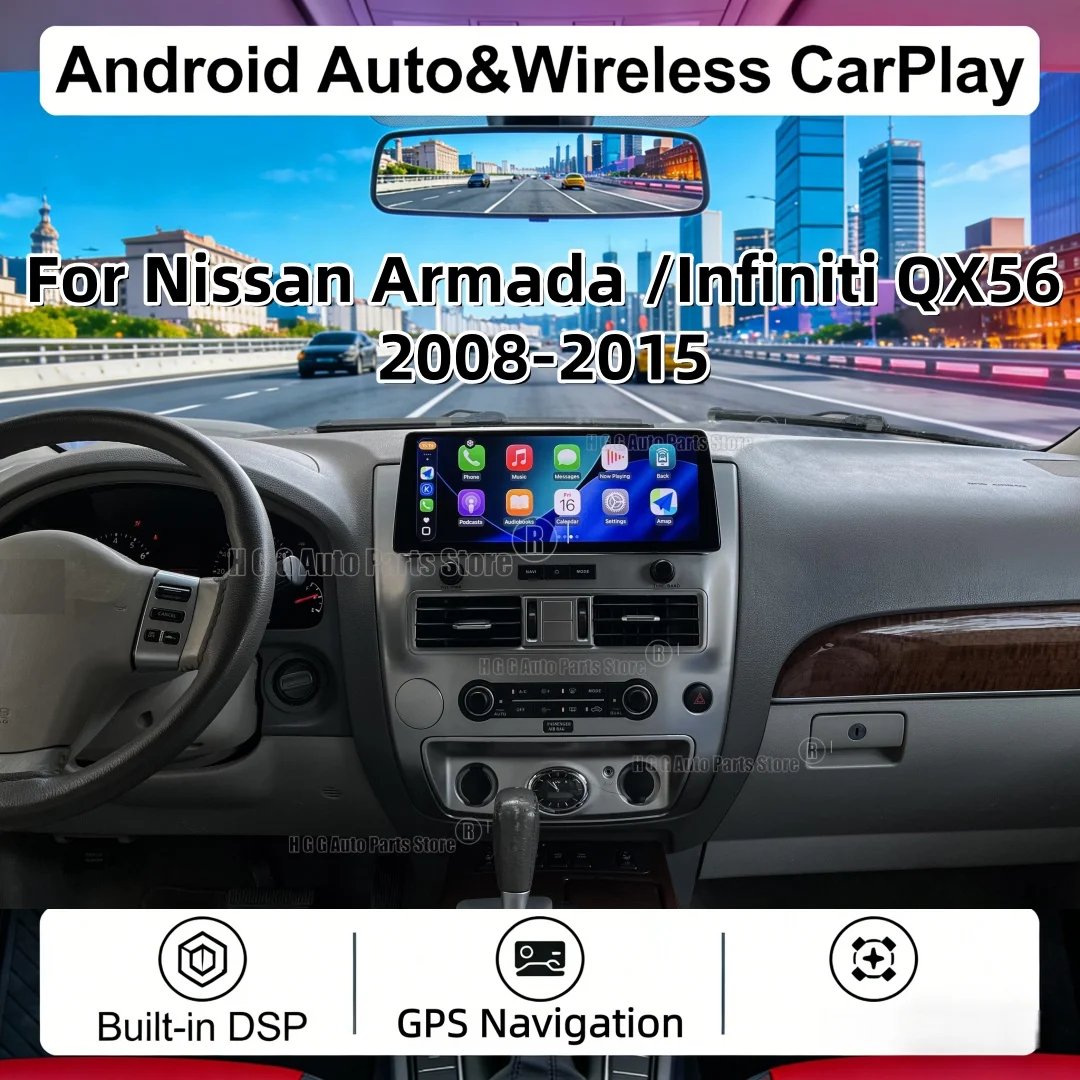 12.3Inch Android Car Radio For Nissan Armada For Infiniti QX56 2008 2009-2015 Stereo Multimedia Player GPS Navigation CarPlay 4G