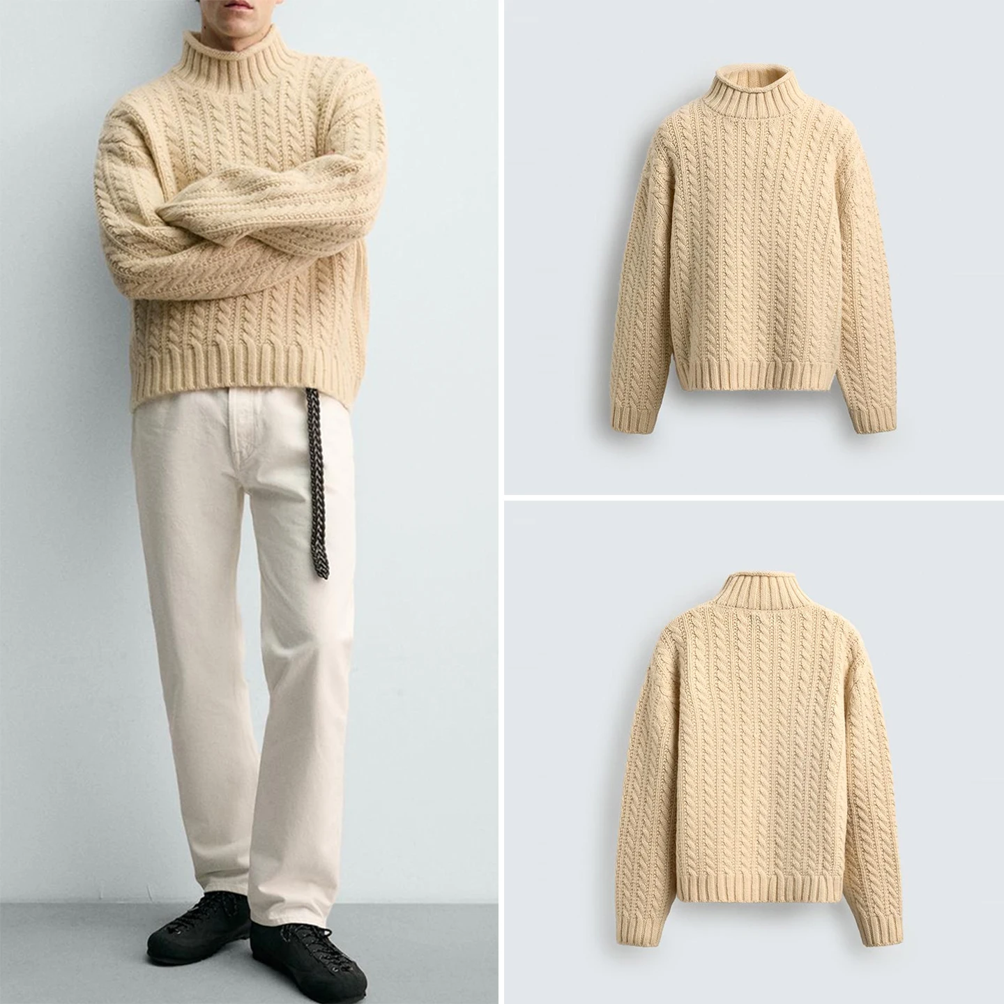 سترة محبوكة فضفاضة قابلة للتنفس ومتعددة الاستخدامات للشتاء وصلت حديثًا ملابس رجالية قابلة للتنفس ومريحة طويلة...