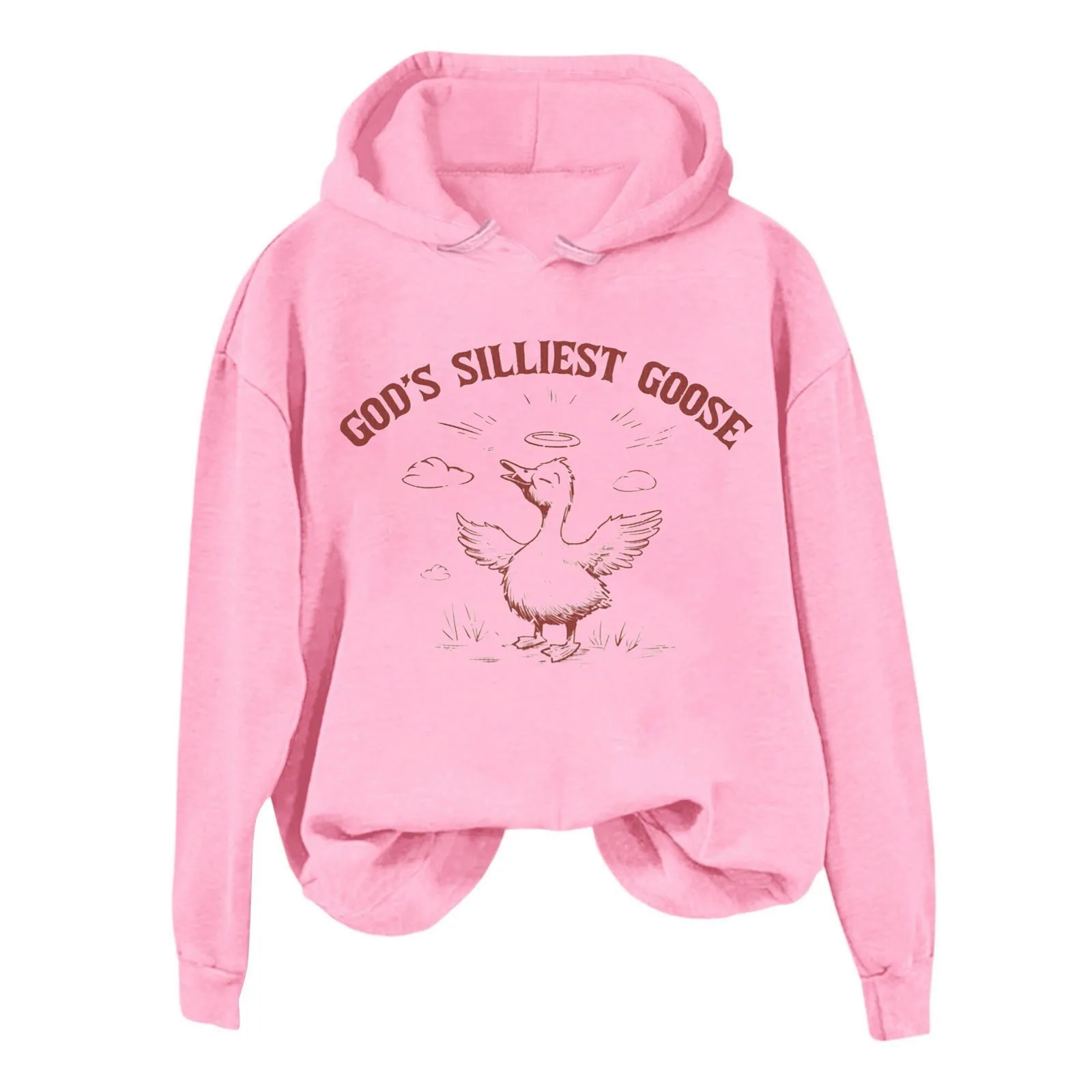 God's Silliest Goose Sweatshirt Pullover Funny Graphic Hood Sweatshirts For Female Pullover Sweatshirt Long Sleeve Workout Top