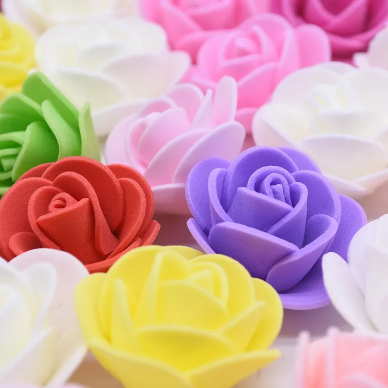 500pcs Mini Foam Roses Artificial Flowers Heads DIY Teddy Bear Rose Flower for Wedding Decoration Valentines Day Gift Accessorie