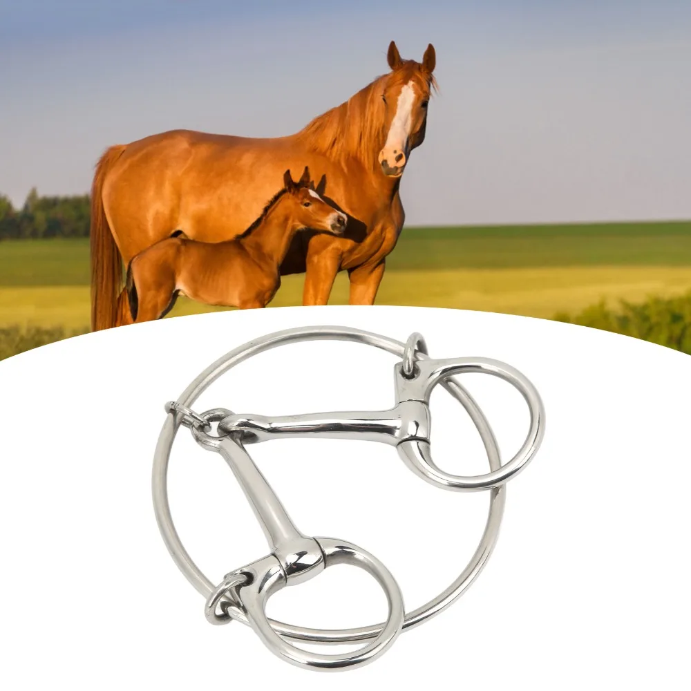 Lightweight Stainless Steel Horse Mouth Bit 5 Inch Smooth Surface Horse Bit Portable Durable Horse Snaffle Bit Horse Riding