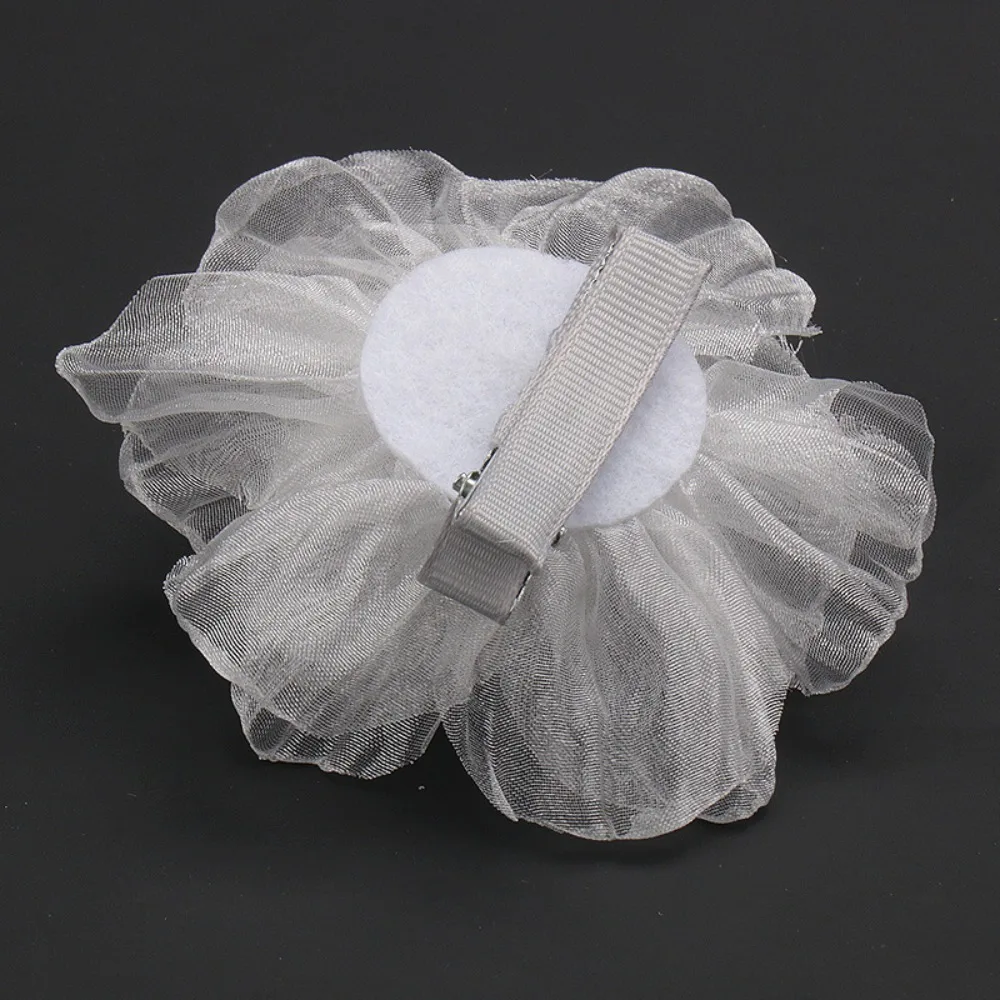 Elegant White Silk Flower Hairpin Side Clips Fairy Floral Headpieces Multilayer Fabrics Hairpin Women Bride Wedding Hair Jewelry view 6