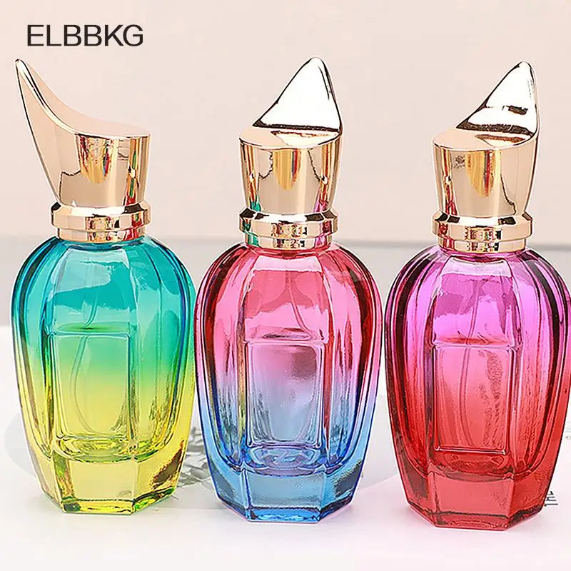 28ml Perfume Bottle Glass Colorful Portable Refillable Travel Perfume Atomizer Empty Makeup Container Mist Spray Bottle