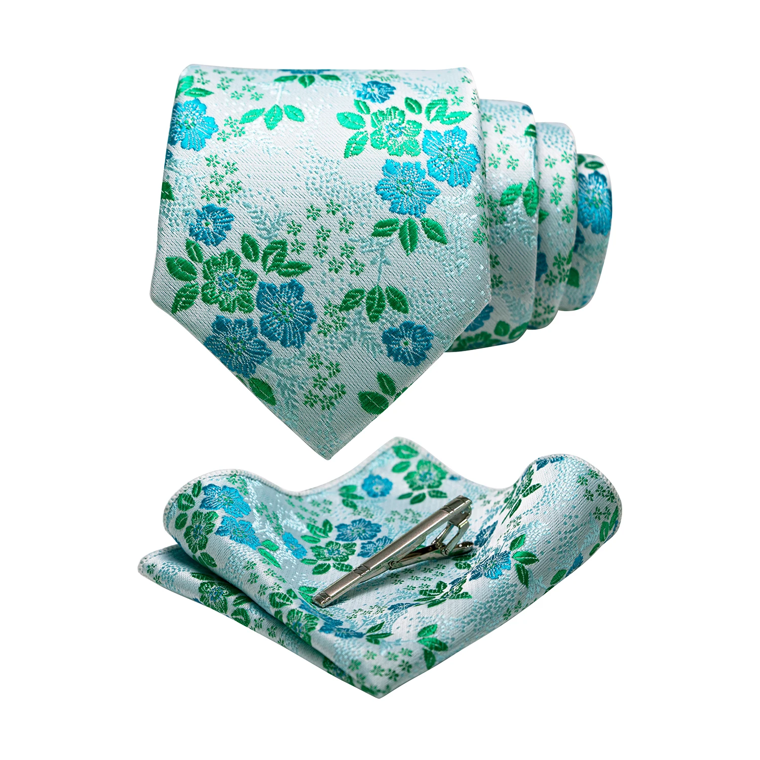 JEMYGINS Floral Seide Männer Krawatte Einstecktuch Krawatte Clip Sets Hochzeit Party Krawatte Männer Zubehör Hohe Qualität Gravata – Detail 19