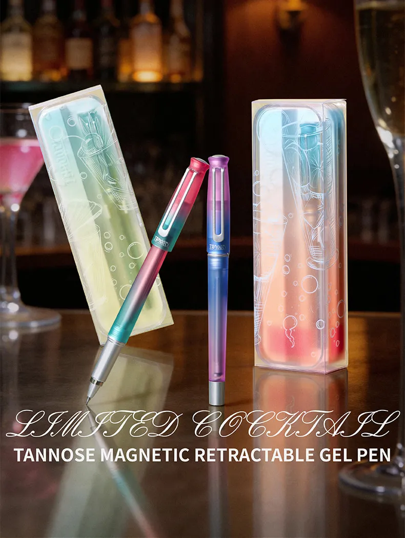 TANOOCI Gradient Color Cocktail Series Gelstift mit magnetischem Verschluss, 0,5 mm schnelltrocknende Tinte, elegantes Schreibgerät für Journaling. – Detail 2