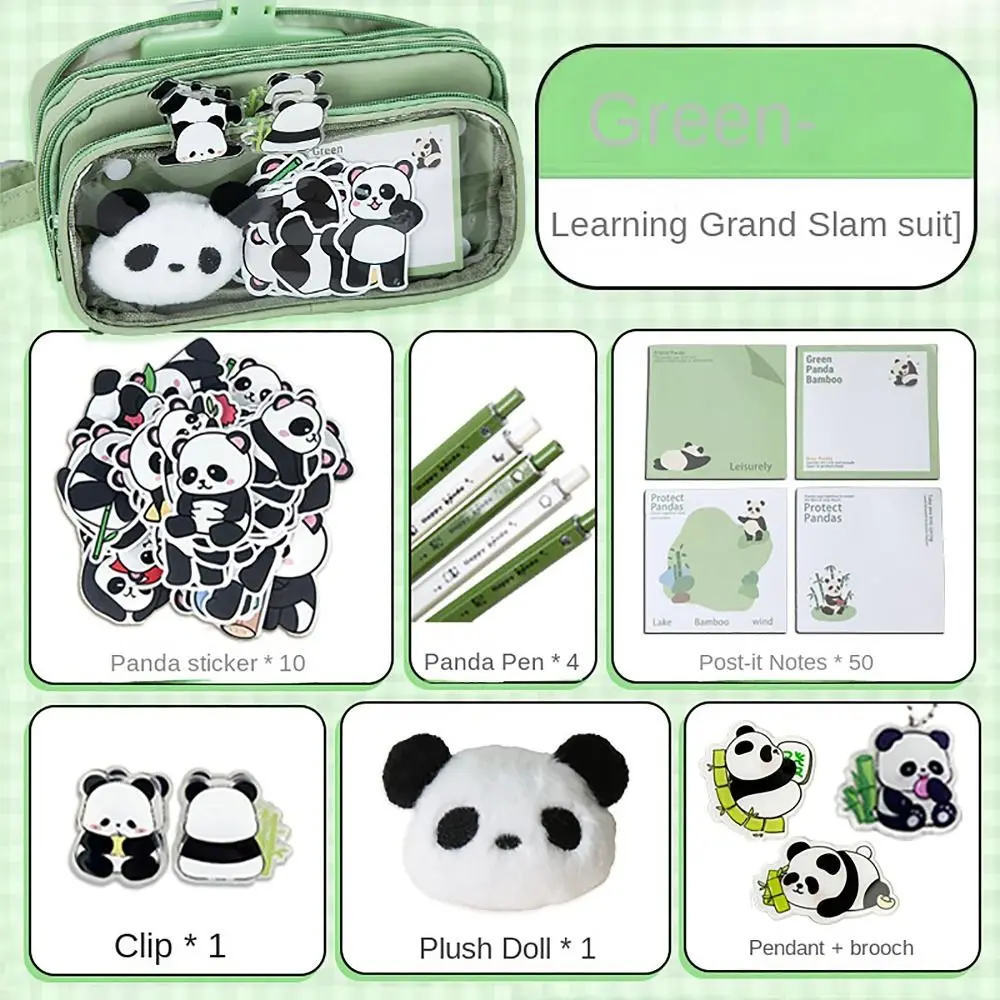 Panda Pencil Case Large Capacity Multi-functional Stationery Storage Pouch Detachable Stationery Organizer