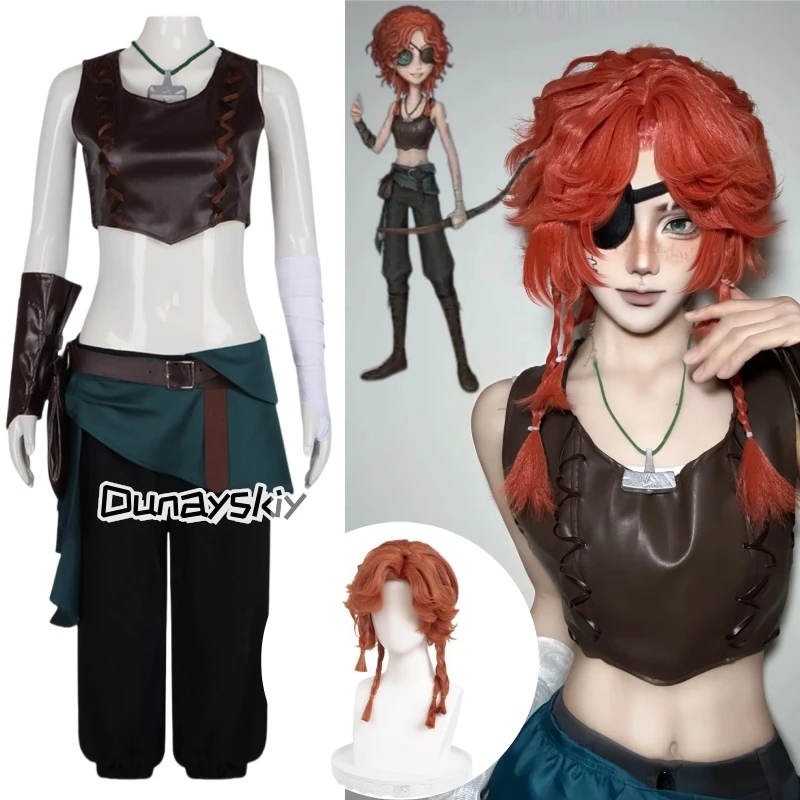 

Игра Identity V Archer Косплей Костюм Парик Brynhildr Vilulf Жилет Брюки Очки Пояс Сумка Полный комплект Вечерние Женщины Девушки Карнавал Cos