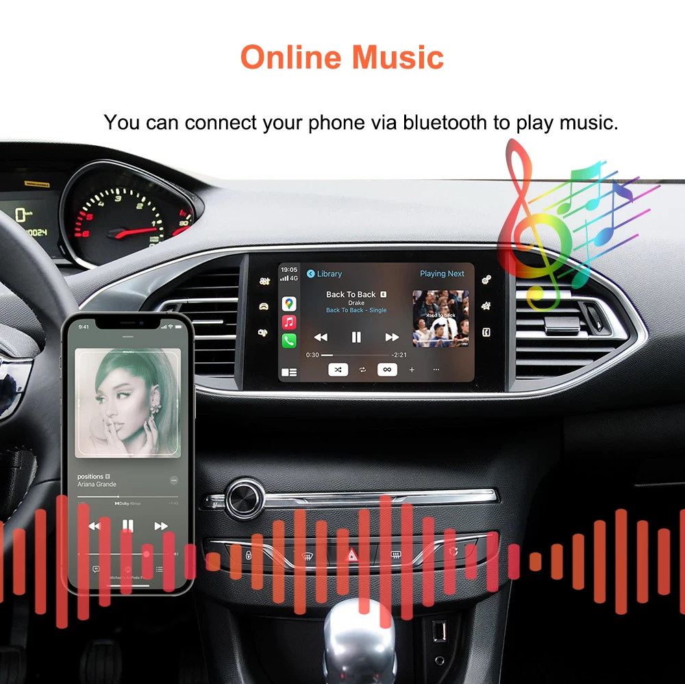 Bonroad Wireless Carplay Android Auto Nachrüst-Kits, passend für Peugeot&Citroren SMEG&MRN NAC 208 308 508 3008&C4 DS3 DS4 DS5 – Detail 11