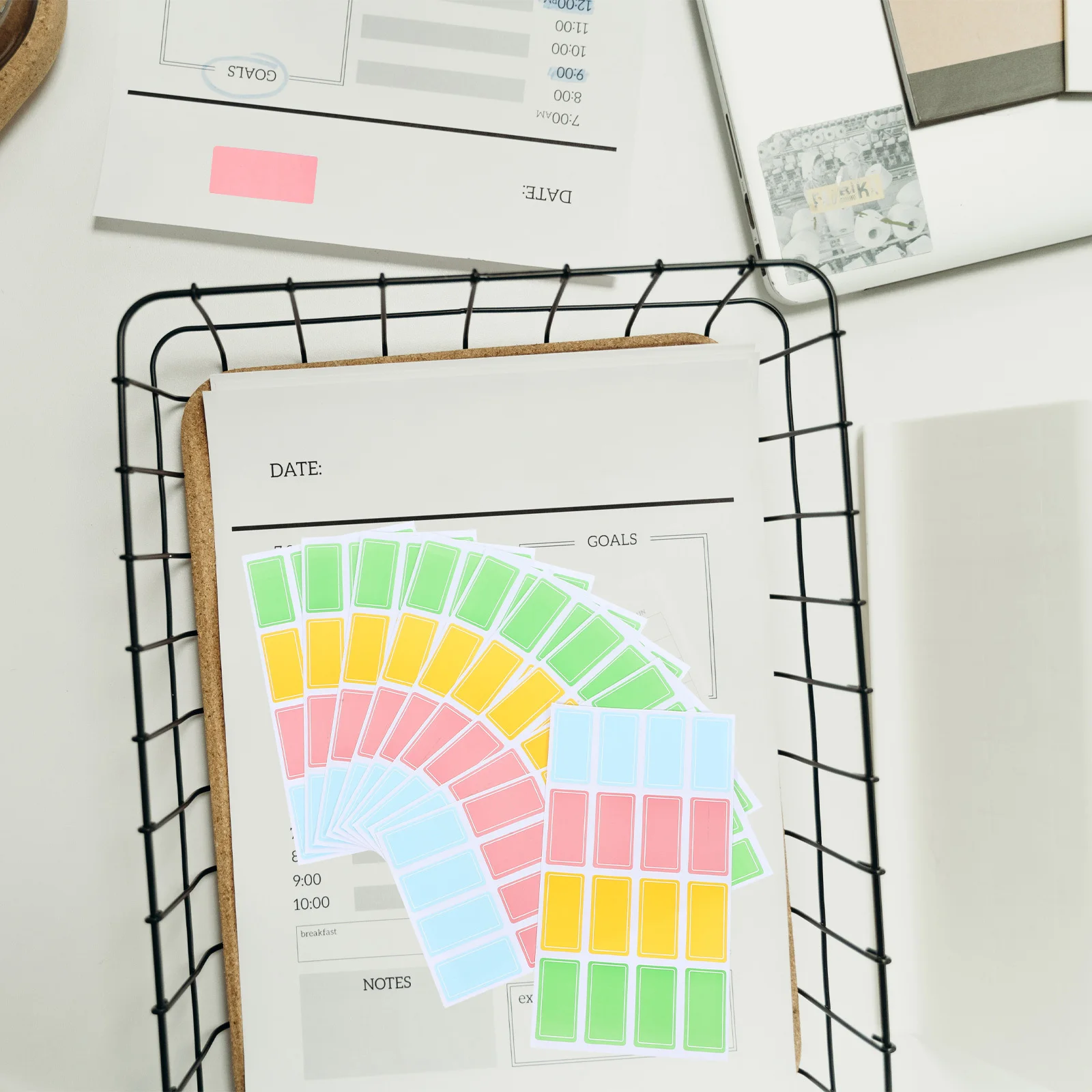 

70 Sheets Waterproof Self Adhesive Blank Labels for Price Numbering Tags Suitable for Kitchen Bathroom Bedroom