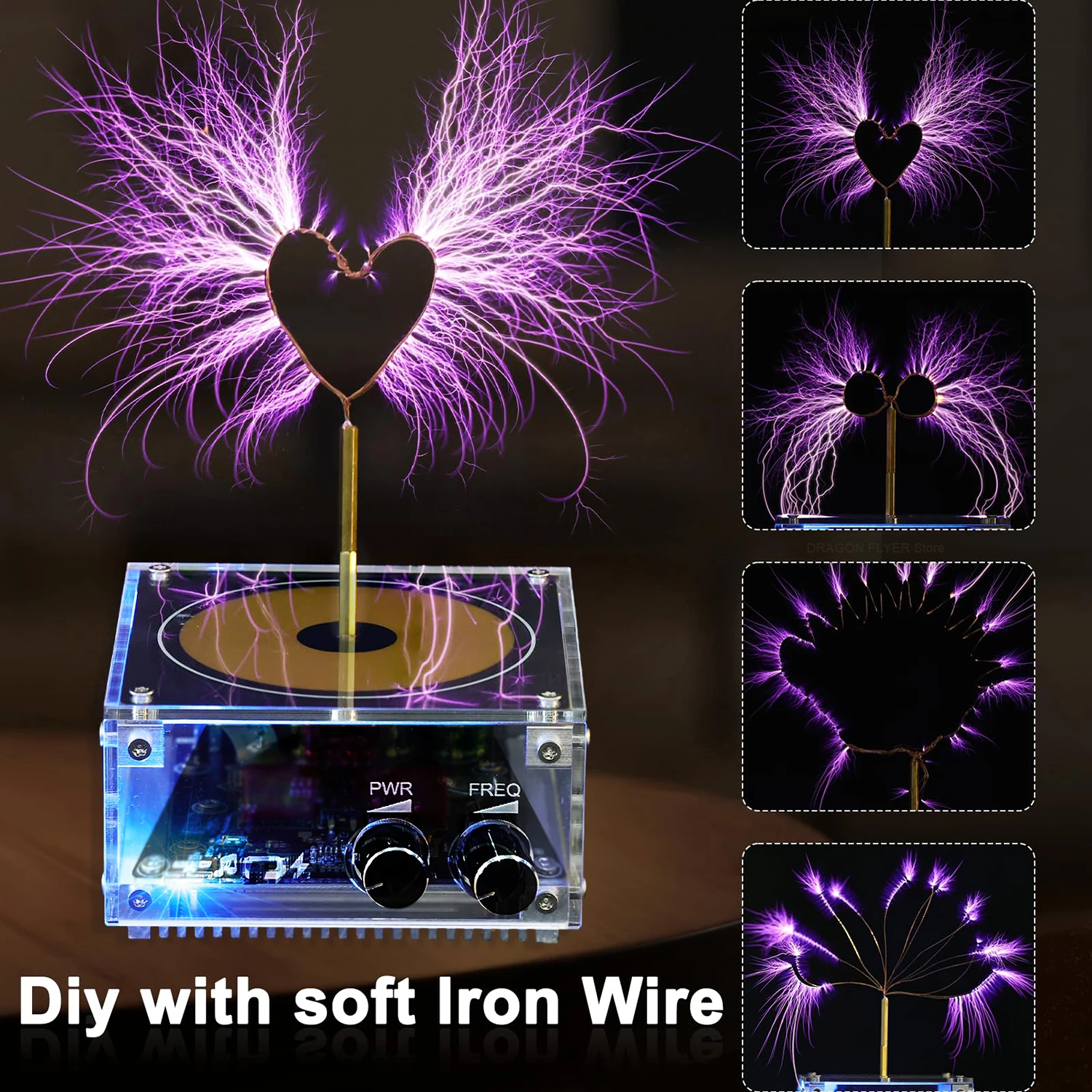 Updated Version Bluetooth Music Tesla Coil  Wireless Transmission Experiment Desktop Toy Touchable Artificial Ligh