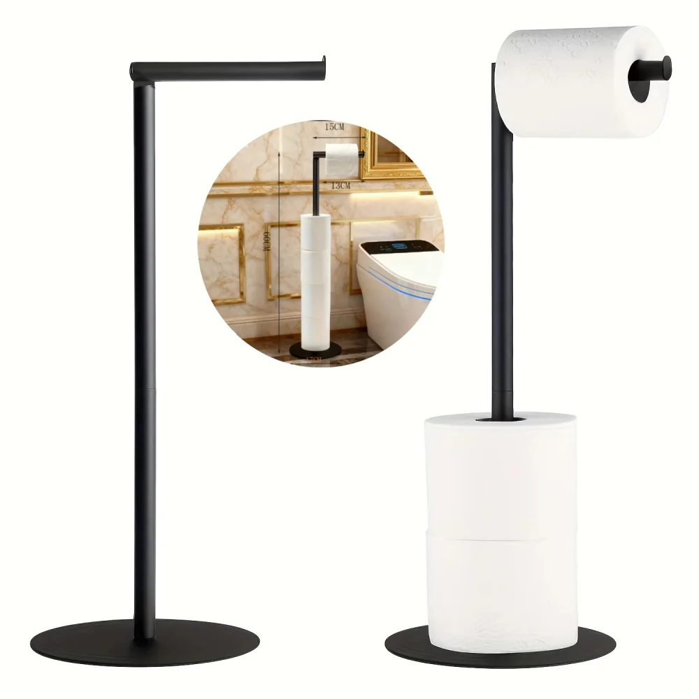 Toilet Paper Holder Bathroom Stand - Modern Stainless Steel Rustproof Freestanding Tissue Roll Rack Home Supplies
