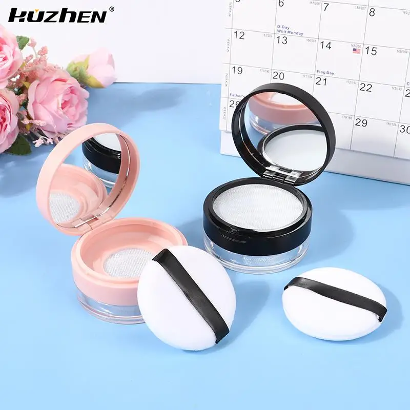 20g Empty Air Cushion Puff Box With Powder Puff Mirror Big Or Small Elastic Mesh Portable Makeup Case Container For Loose Powder