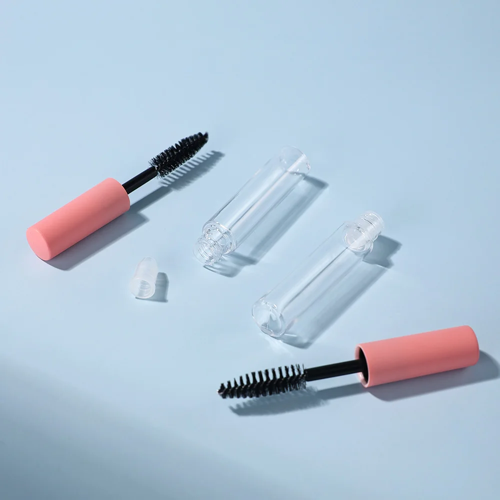 10個 5ml ピンクキャップ 空のマスカラ詰め替えボトル 10個の漏斗と10個のスポイト付き - マスカラ、ブロウジェル、アイライナー用の漏れ防止