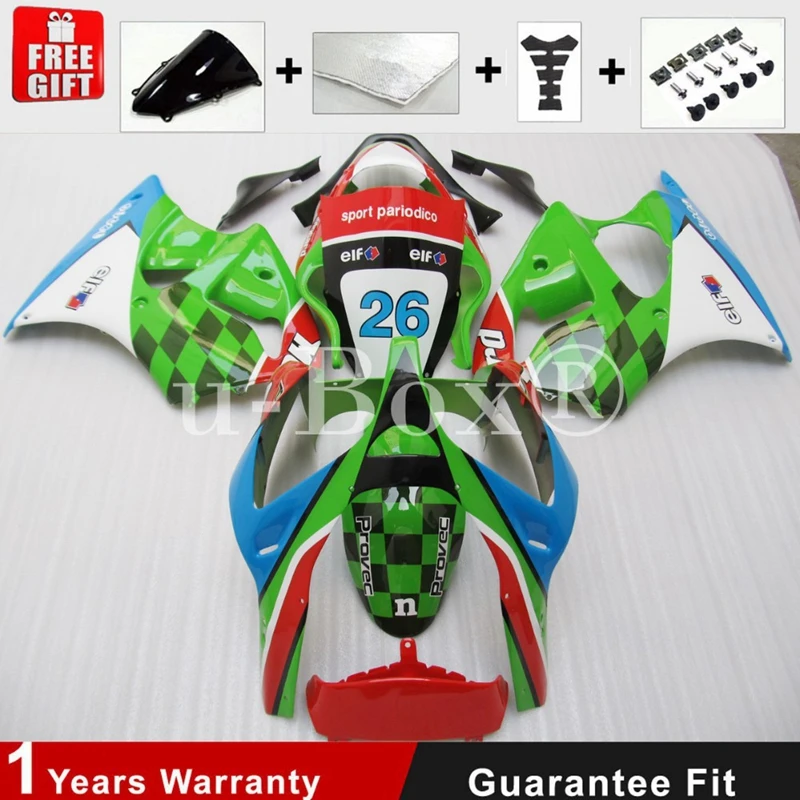 

4 подарка, новый комплект обтекателей для мотоцикла из АБС, подходит для Kawasaki ZX-6R 636 2000 2001 00 01 02, кузов красного, зеленого цвета на заказ