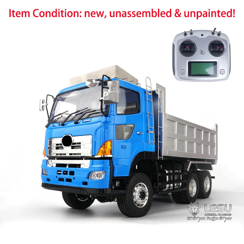 

LESU 1/14 Hino700 DIY Tamiyay 6 Wheel-drive Hydraulic Dumper Truck Model Esc Motor Radio Outdoor Toys