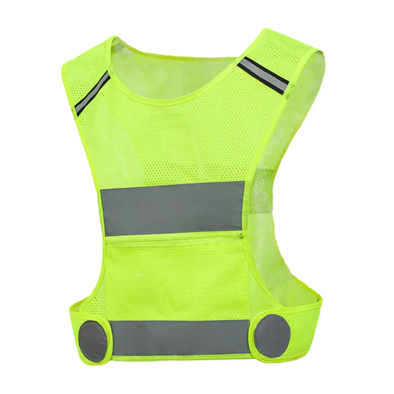 High Visibility Reflective Running Cycling Vest Outdoor Reflective Vest with Zipper Pockets Volunteer