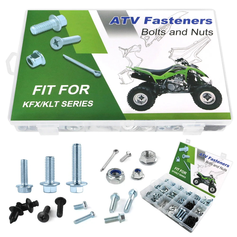 330PCS ATV Bodywork Engine Plastics Frame Exhaust Bolts Kit For KAWASAKI KLT250 185 200 KLT250 Police KLT200 Duckster Lakota 300