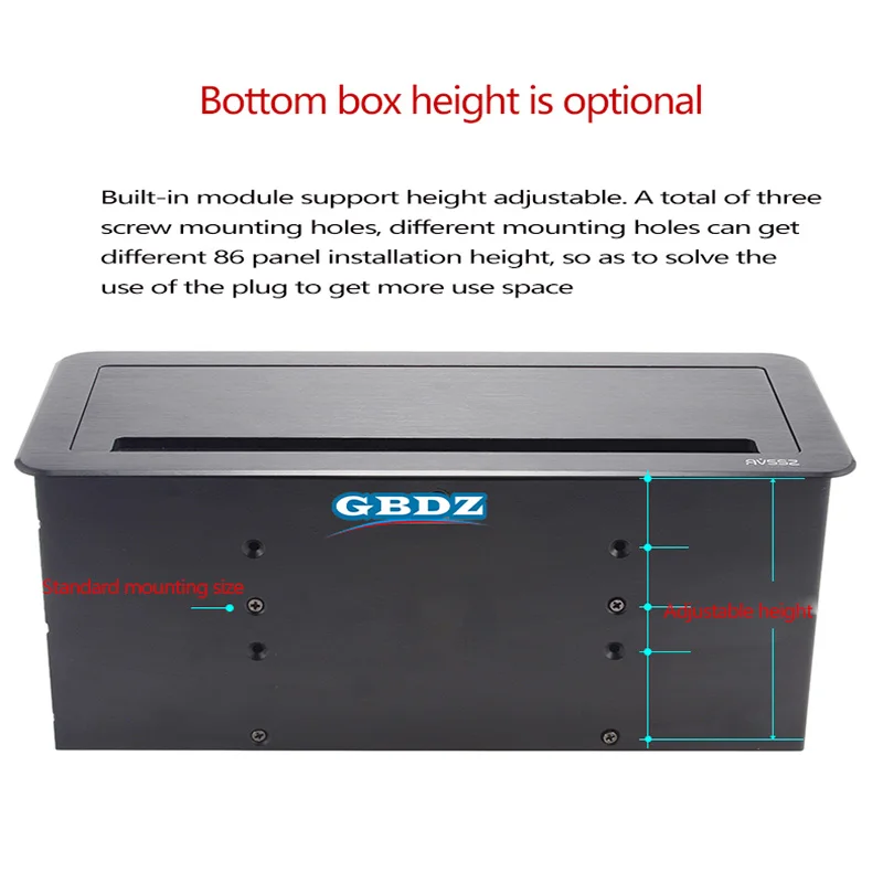 Aluminum Alloy D-type Module Flip Type Multifunctional Multimedia Desktop Socket Hotel Conference Information Box 86 Panel Box