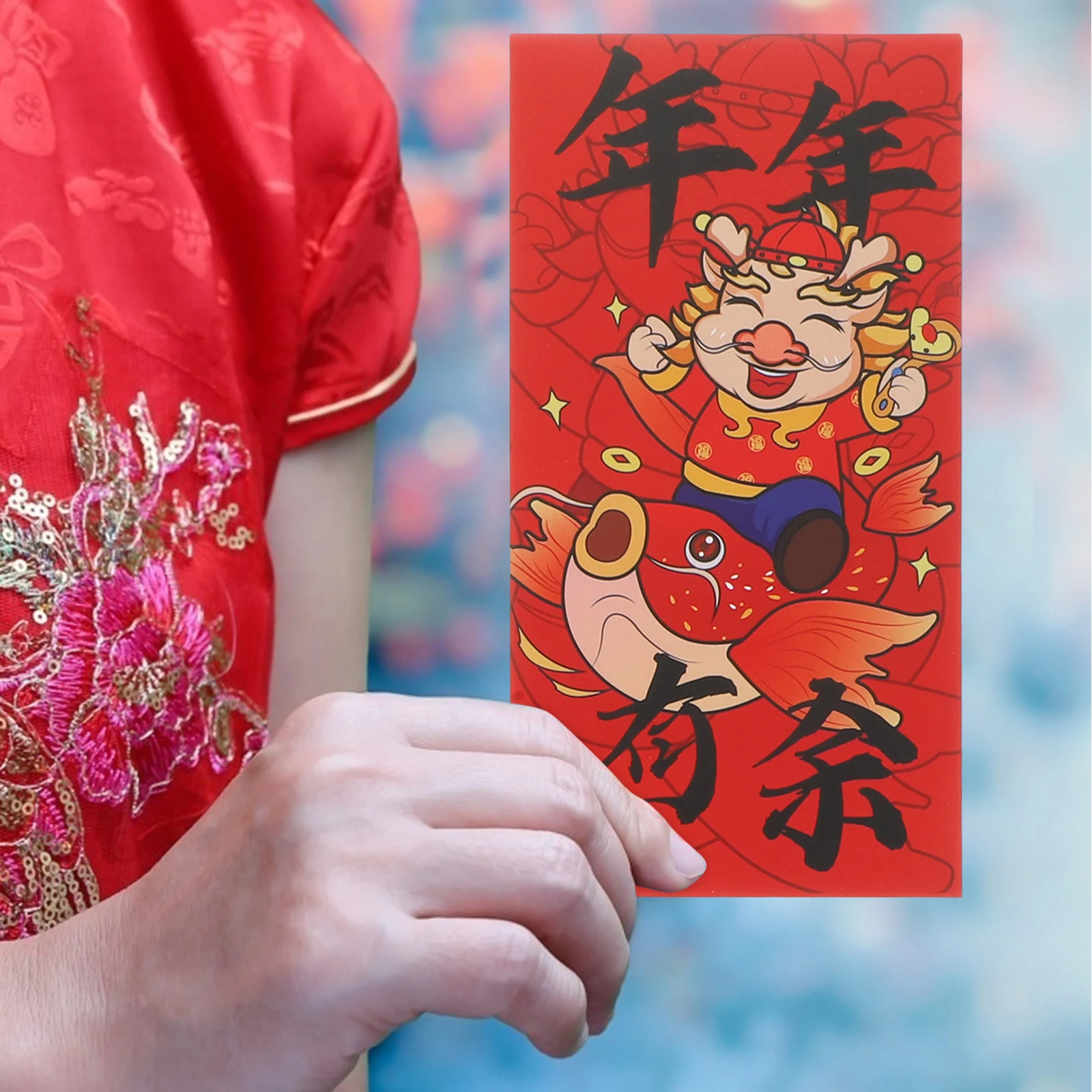 

24 Pcs Red Envelope Bag Envelopes for Cash Dragon Cartoon Pocket Lucky Money New Year's Packets Large