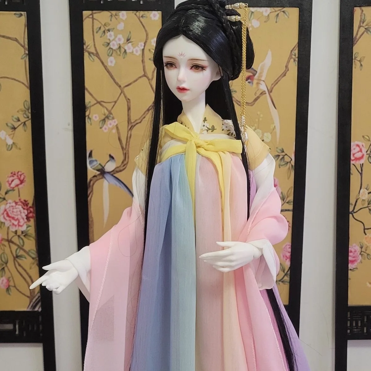 Vestiti per bambola Costume antico colorato Abito lungo 1/3 Abito BJD, Yeluoli/Debisheng Hanfu Gonne Accessori per bambole