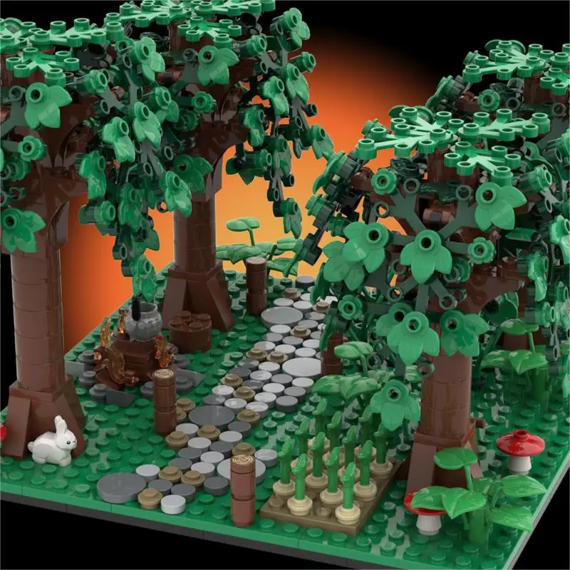 MOC Building Blocks Medieval Forest Trees Model DIY Assemble Bricks Castle Series Educational Creative Display Toys Gifts 646PCS